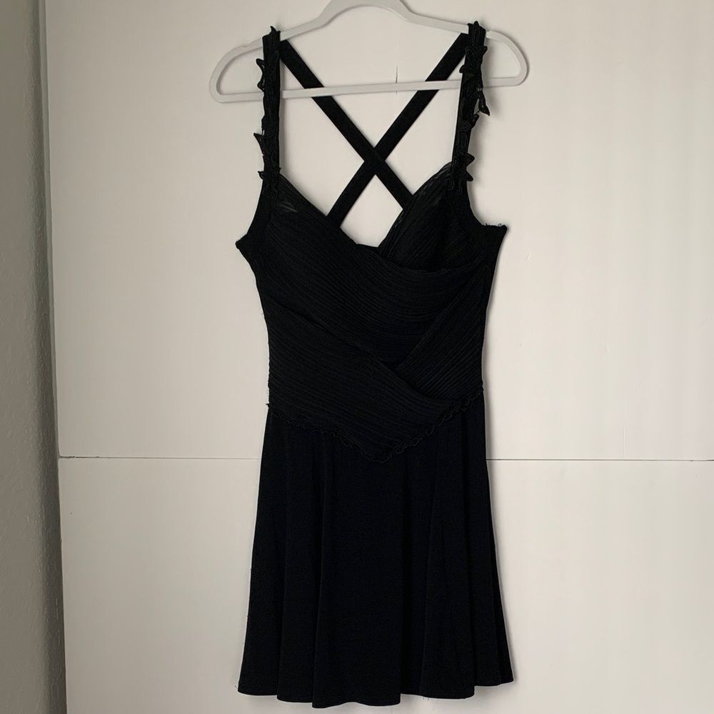Durian Black Strappy Flattering Women’s Mini Dress Size M